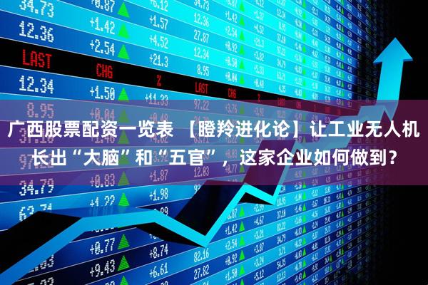广西股票配资一览表 【瞪羚进化论】让工业无人机长出“大脑”和“五官”，这家企业如何做到？