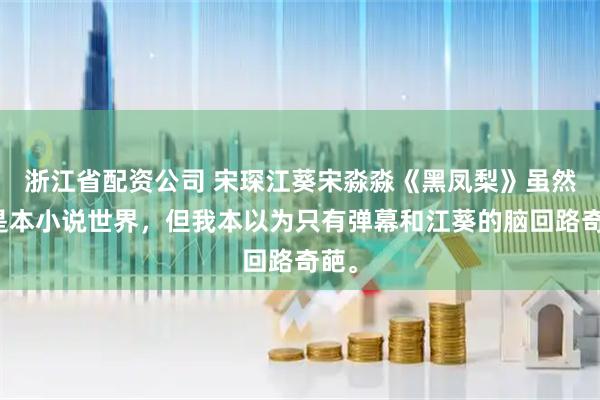 浙江省配资公司 宋琛江葵宋淼淼《黑凤梨》虽然只是本小说世界，但我本以为只有弹幕和江葵的脑回路奇葩。